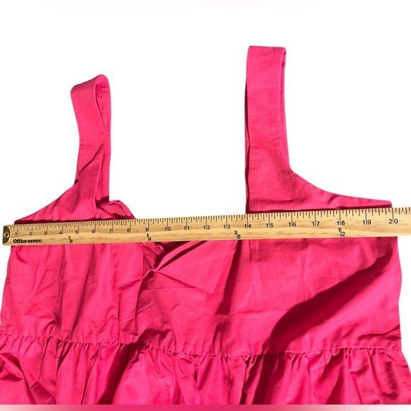 Anthropologie Daily Practice Sleeveless Mini Dress Size Large Pink Split Neck - Picture 11 of 13
